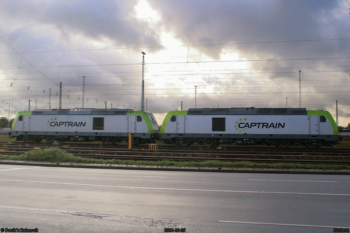 Captrain 285 117 & Captrain 285 119 abgestellt im Rbf. Hamburg_Süd am 25.10.2018