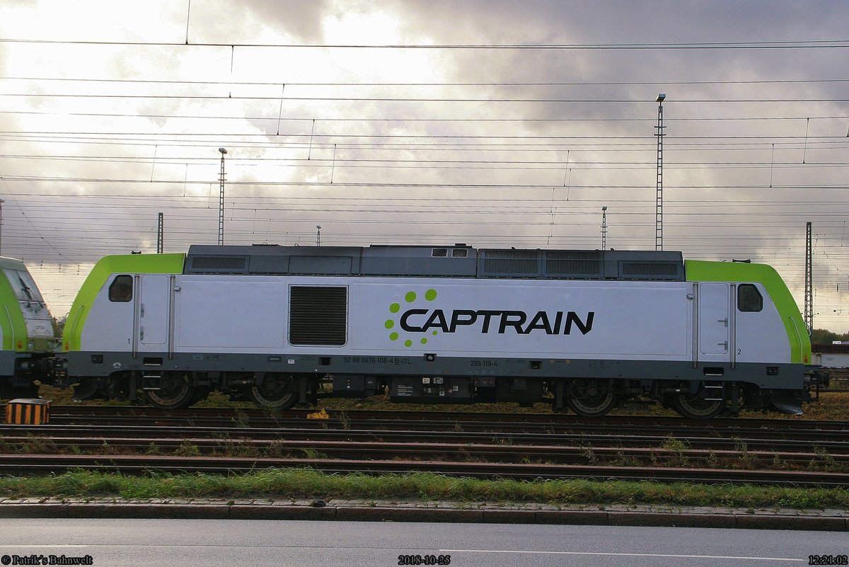Captrain 285 119 abgestellt im Rbf. Hamburg_Süd am 25.10.2018