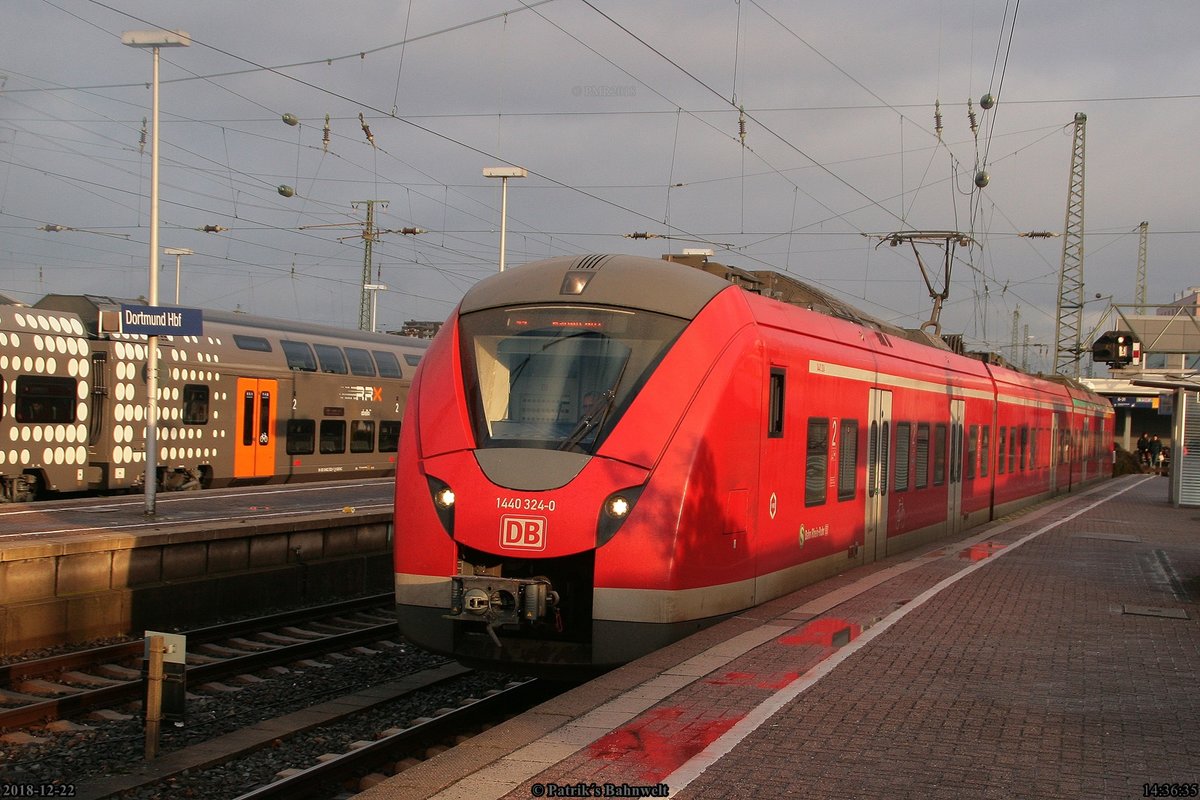 DB 1440 324 als S5 nach Witten Hbf am 22.12.2018 in Dortmund Hbf
