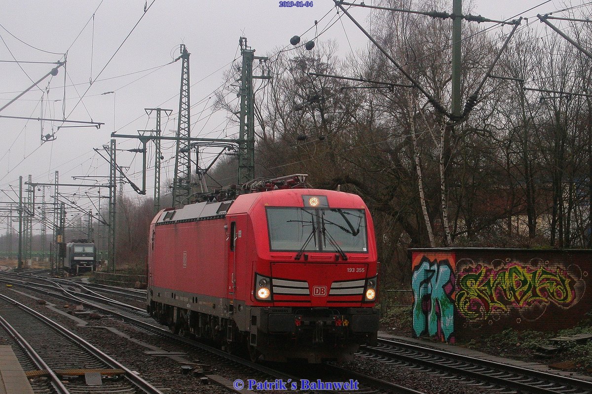 DB 193 355 Lz am 04.01.2019 in Hamburg-Harburg