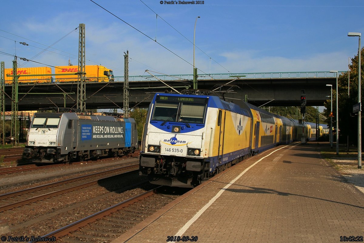 ME 146 535 mit RB31 nach Lüneburg
am 20.09.2018 in Hamburg-Harburg