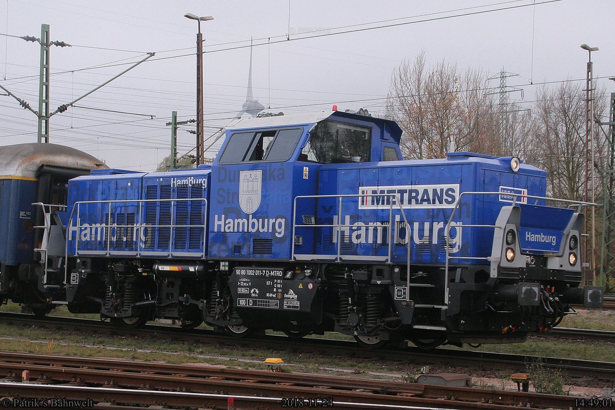 Metrans 1002 011  Hamburg 
am 24.11.2018 in Hamburg-Waltershof/Eurokai