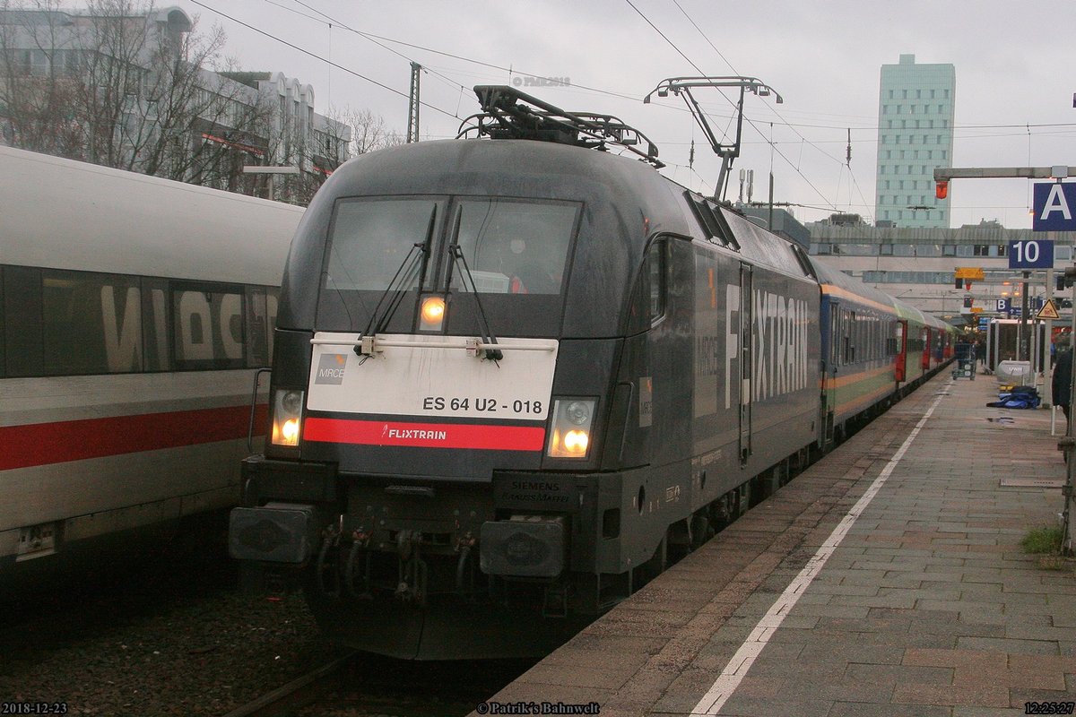 MRCE/BTE 182 518  Flixtrain  mit FLX 1805 am 23.12.2018 in Hamburg-Altona