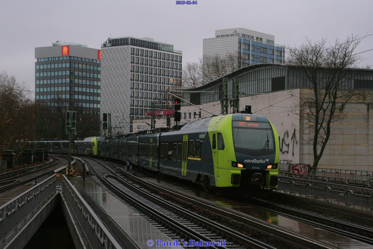 NBE 1430 039-6 als RB61 nach Itzehoe am 04.01.2019 in Hamburg-Dammtor
