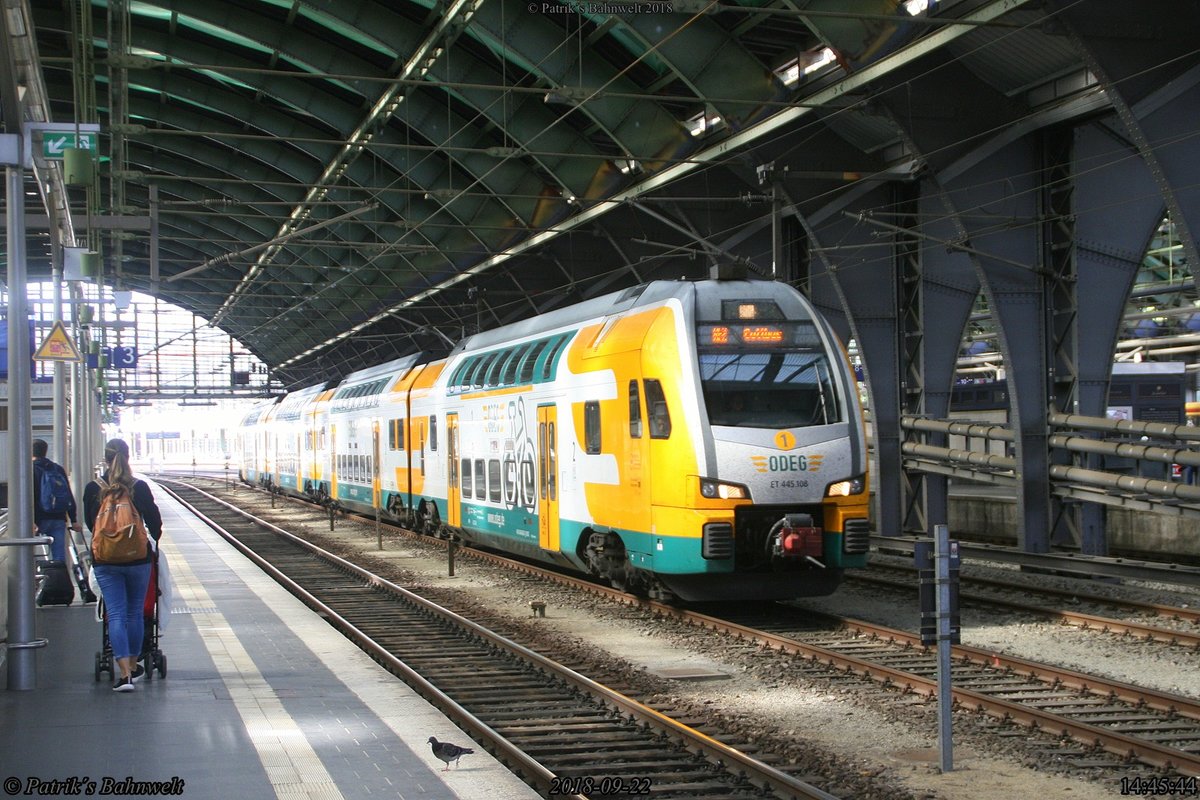 ODEG ET 445.108 als RE2 nach Cottbus am 22.09.2018 in Berlin Ostbahnhof