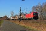DB 187 083 mit gemischten Güterzug
am 15.02.2019 in Scheeßel, Büschelskamp