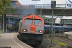 HVLE 250 005 mit Kieswagenzug Richtung Süden am 29.09.2018 in Hamburg-Harburg