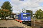 Raildox 185 419 mit Kesselwagenzug Richtung Süden  am 03.10.2018 in Hamburg-Harburg