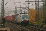 baureihe-186-traxx-f140-ms/637718/metrans-386-020-150-jahre-hafenbahn Metrans 386 020 '150 Jahre Hafenbahn' mit Containerzug Richtung Hafen
am 14.11.2018 in Hamburg-Harburg